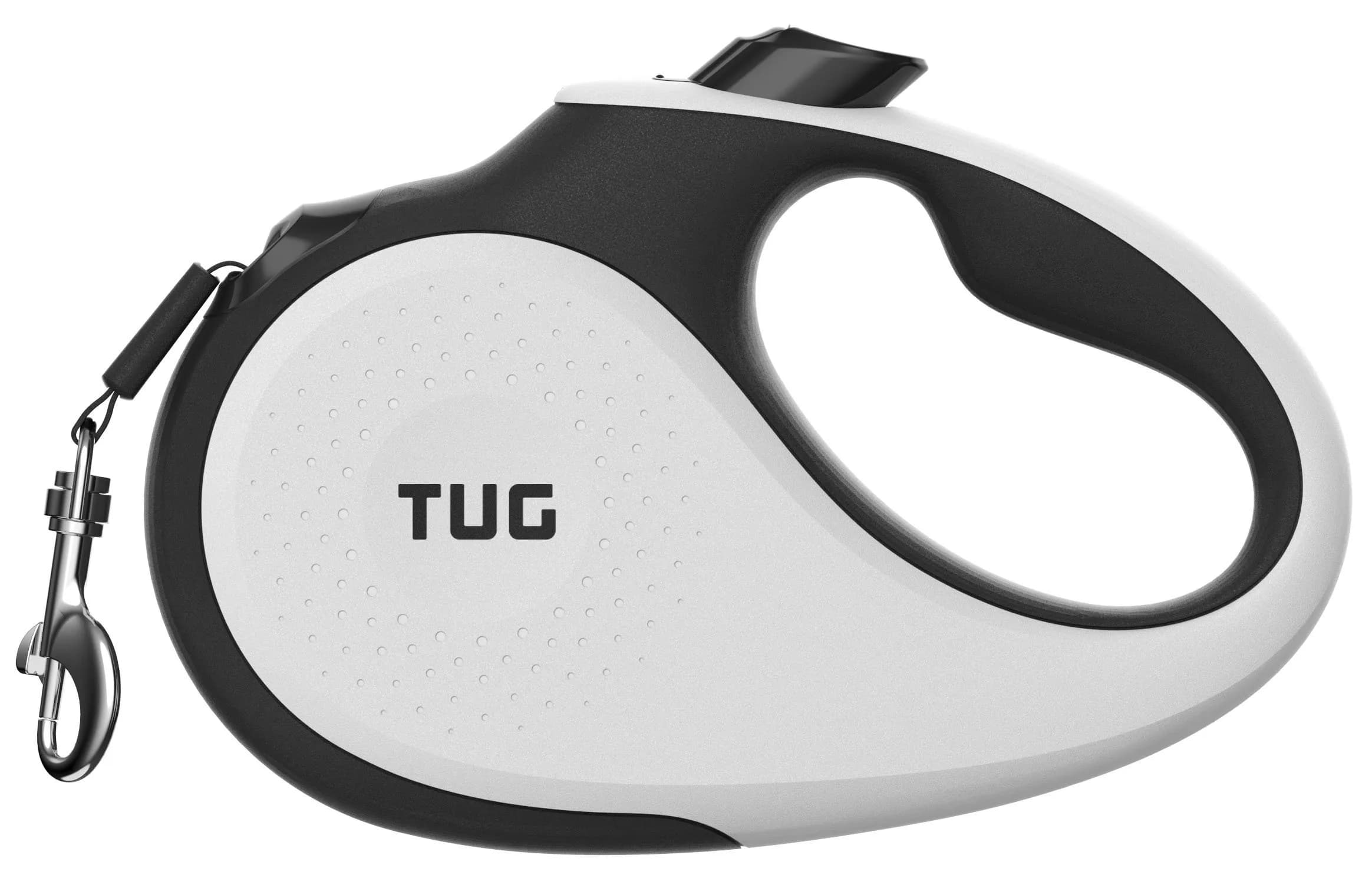 TUG Original Retractable Dog Leash, 5m (16 ft) Medium White | Tangle-Free 360° Retraction for Dogs Under 55 lbs — White
