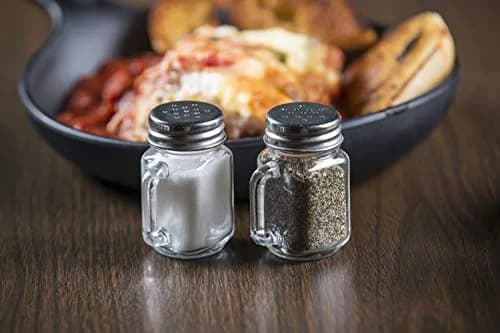 Tablecraft Mini Mason Salt & Pepper Shakers with Stainless Steel Top, 1.5 oz (44ml) each | 12-Pack for Tabletop & Events thumbnail 5