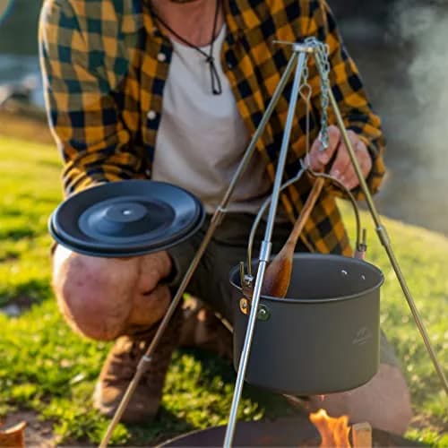 Naturehike 4.2 Quart (4L) Aluminum Hanging Pot with Lid | Lightweight Outdoor Cooking Pot for Camping Hiking Picnic Travel thumbnail 3