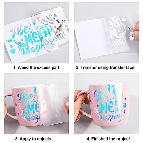 VINYL FROG Opal White Adhesive Vinyl 12" x 5ft (0.3m x 1.52m) | Holographic Craft Vinyl for DIY Projects thumbnail 3