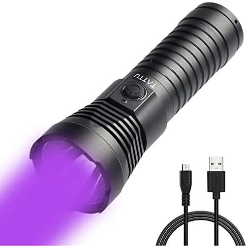 TATTU UV Flashlight Rechargeable 395nm | 10W UV Torch with Micro USB Charging thumbnail 1