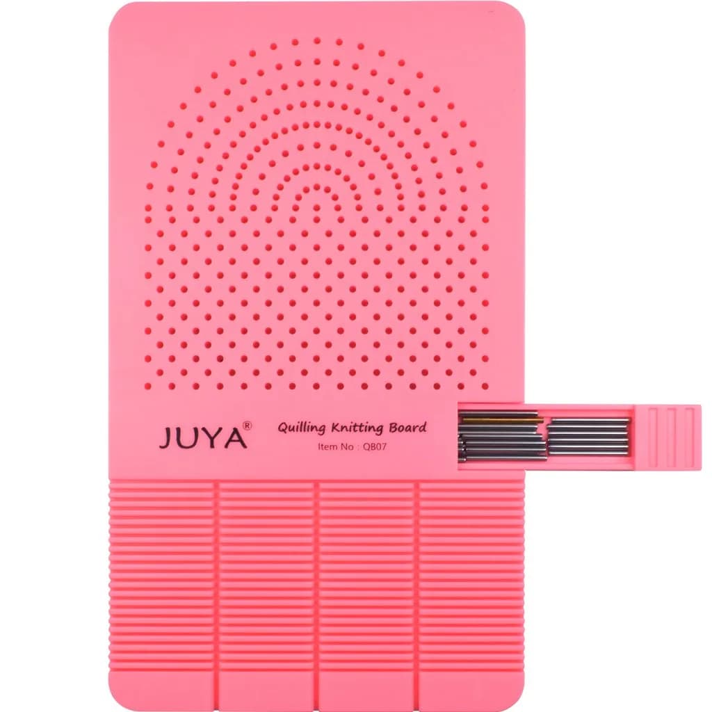 JUYA 2-in-1 Quilling Knitting Board with Pin Board and Grooves, Pink | DIY Art & Craft Kit for Paper Flowers