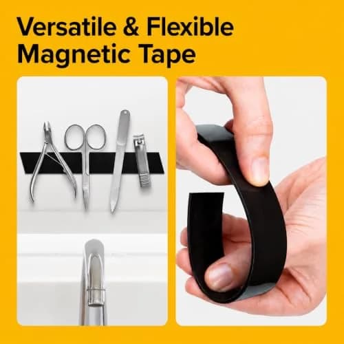 X-bet MAGNET Magnetic Tape Roll 3m (10ft) x 2.5cm (1in) | Strong Adhesive for Crafts & Organization thumbnail 4