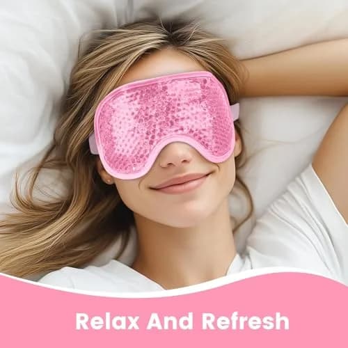 NEWGO Cooling Gel Cold Eye Mask for Puffy Eyes | Reusable Ice Pack with Plush Backing for Dark Circles & Migraine Relief thumbnail 4