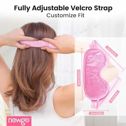 NEWGO Cooling Gel Cold Eye Mask for Puffy Eyes | Reusable Ice Pack with Plush Backing for Dark Circles & Migraine Relief thumbnail 6