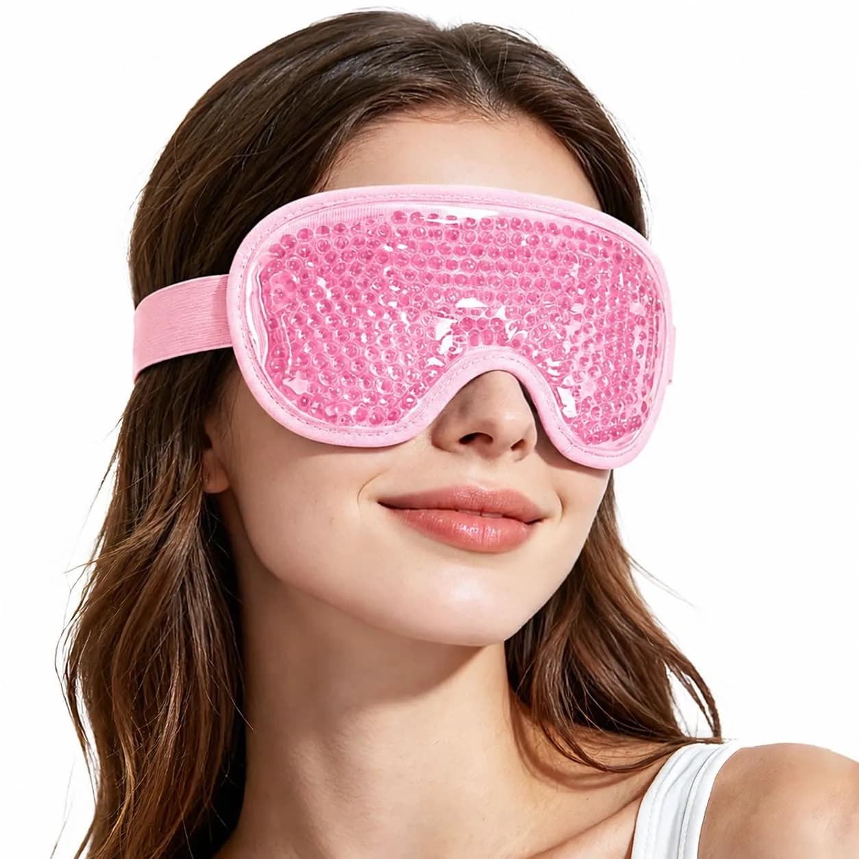 NEWGO Cooling Gel Cold Eye Mask for Puffy Eyes | Reusable Ice Pack with Plush Backing for Dark Circles & Migraine Relief
