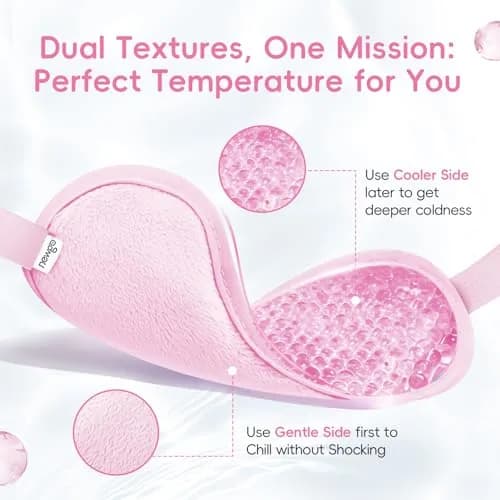 NEWGO Cooling Gel Cold Eye Mask for Puffy Eyes | Reusable Ice Pack with Plush Backing for Dark Circles & Migraine Relief thumbnail 3