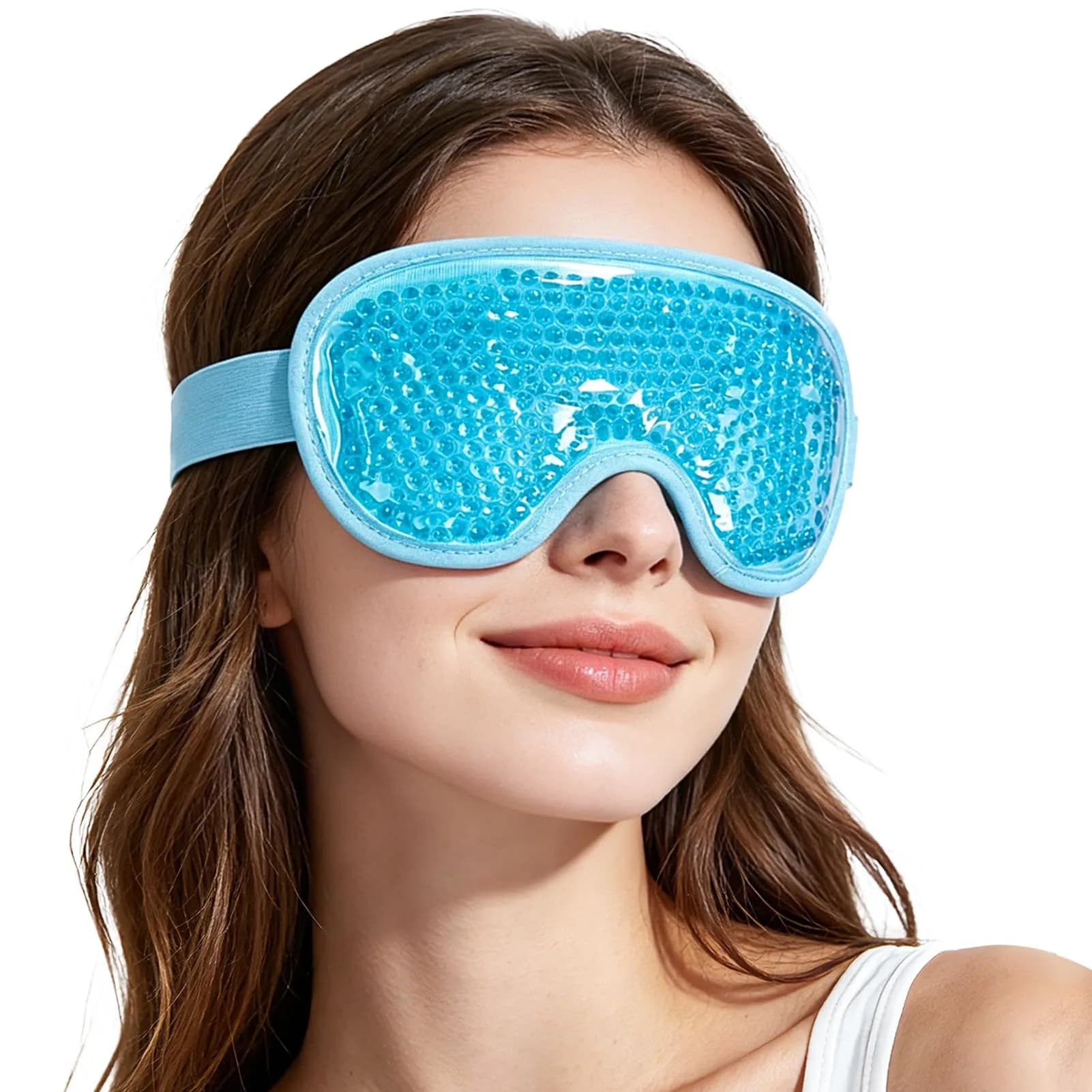 NEWGO Cooling Eye Mask for After Surgery, Reusable Gel Face Ice Pack, Blue (127 g) | Soothing Relief for Puffy Eyes, Headaches, Dark Circles