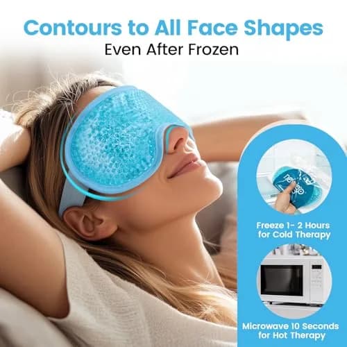 NEWGO Cooling Eye Mask for After Surgery, Reusable Gel Face Ice Pack, Blue (127 g) | Soothing Relief for Puffy Eyes, Headaches, Dark Circles thumbnail 5