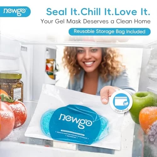 NEWGO Cooling Eye Mask for After Surgery, Reusable Gel Face Ice Pack, Blue (127 g) | Soothing Relief for Puffy Eyes, Headaches, Dark Circles thumbnail 6