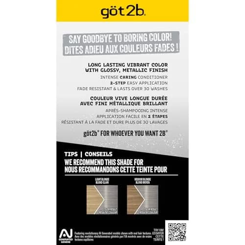 Got2B Metallics Permanent Hair Color M71 Metallic Silver 1 Count Cream | Multi-Dimensional Metallic Look thumbnail 6