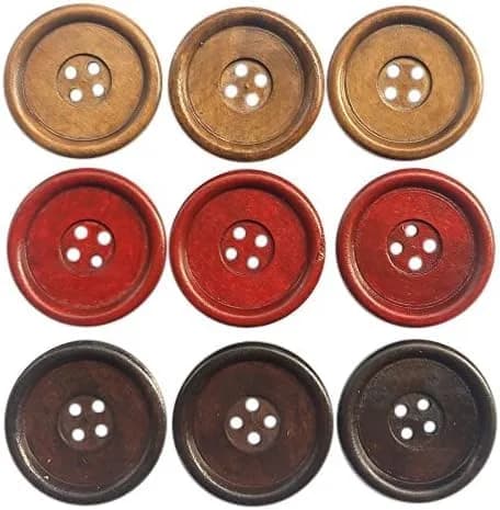 Chenkou Craft 30pcs 40mm Round Wood Buttons | Big Size Craft Sewing Buttons thumbnail 2