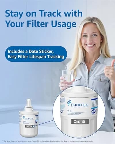 Filterlogic Refrigerator Water Filter Replacement for Samsung DA29-00003G, 2 Count | NSF 42 & 372 Certified thumbnail 9
