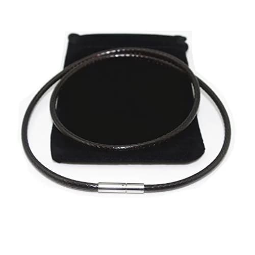 Glory Qin 3mm Dark Brown Leather Cord Chain Necklace 16-28 Inch | Stylish Jewelry for Men & Women thumbnail 1