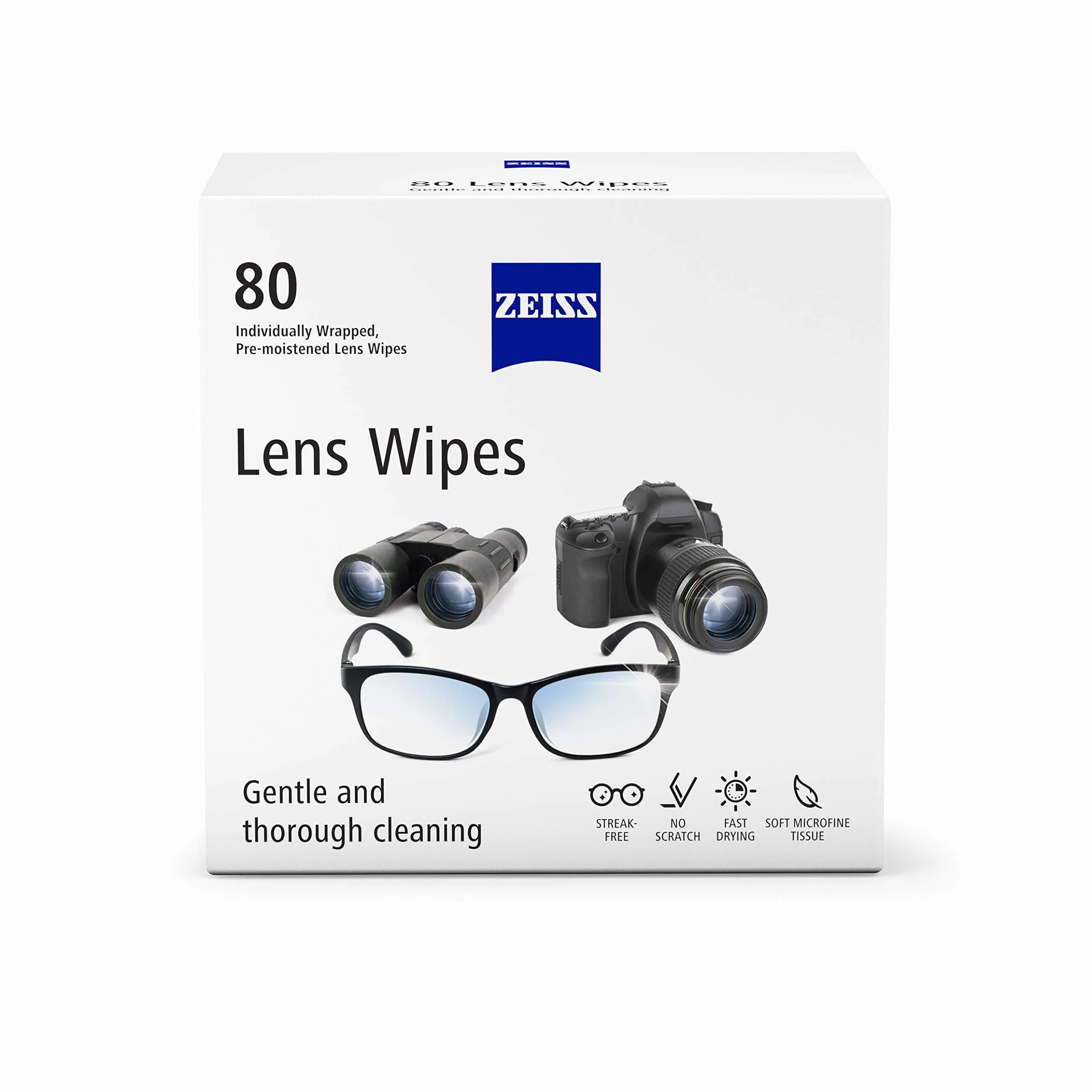 ZEISS Pre-Moistened Lens Cleaning Wipes 600 Count | Fragrance-Free for All Optics — Pack of 1