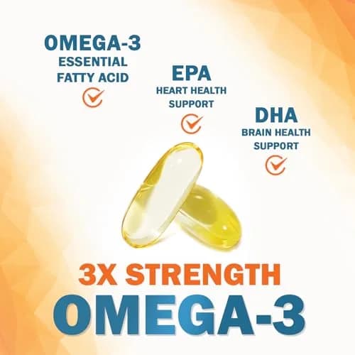 Nature's Nutrition Omega 3 Fish Oil 2400mg | Triple Strength Daily Supplement with EPA & DHA (120 Softgels) thumbnail 3