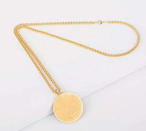 ZKDC Allah Ayatul Kursi Stainless Steel Pendant Necklace 60cm (23.62 inch) | Gold Finish thumbnail 5