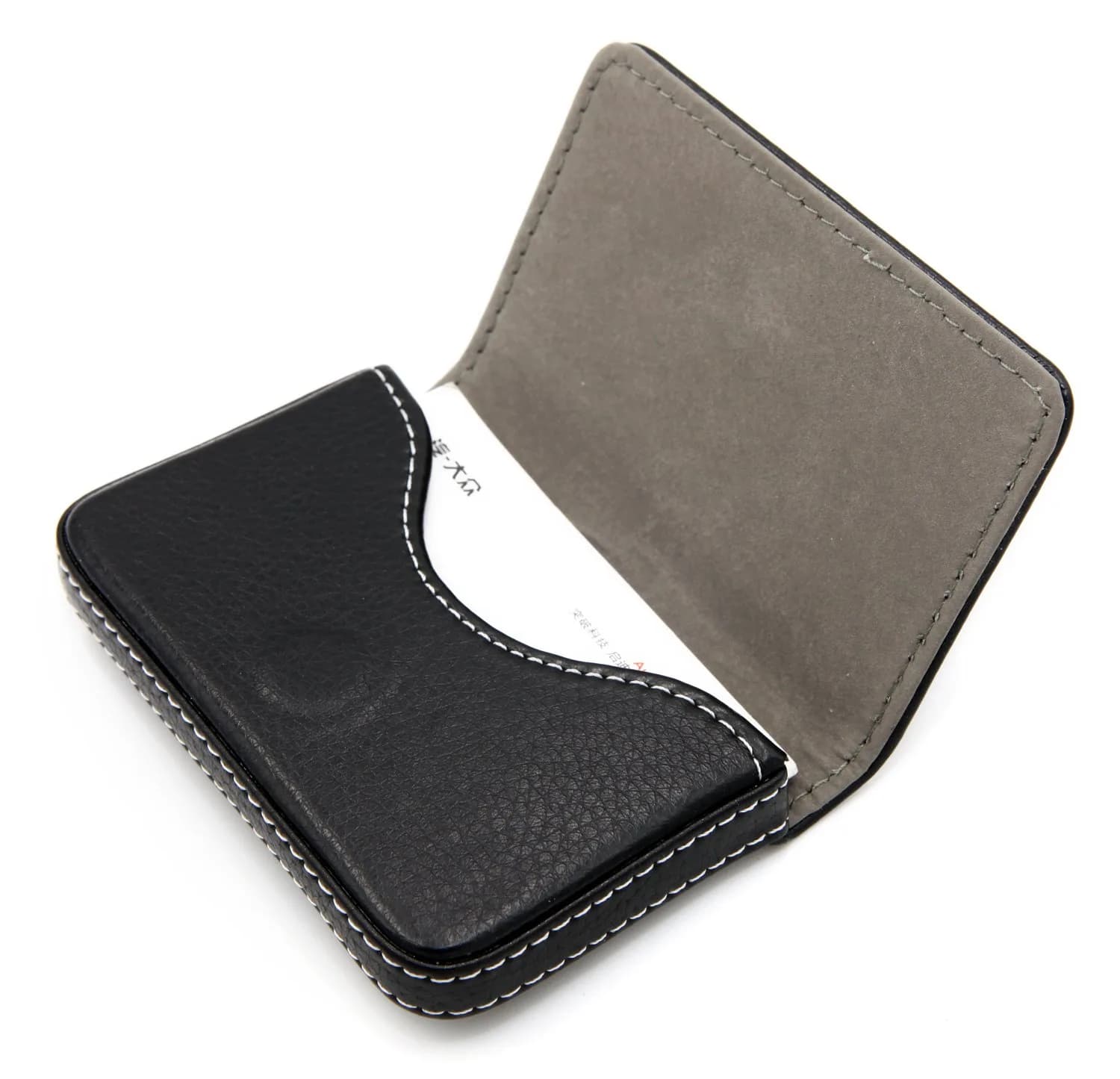 AI-DEE RFID Blocking Wallet Minimalist Leather Business Credit Card Holder 8.9cm (3.5in) | Slim Card Case for Men & Women — Black