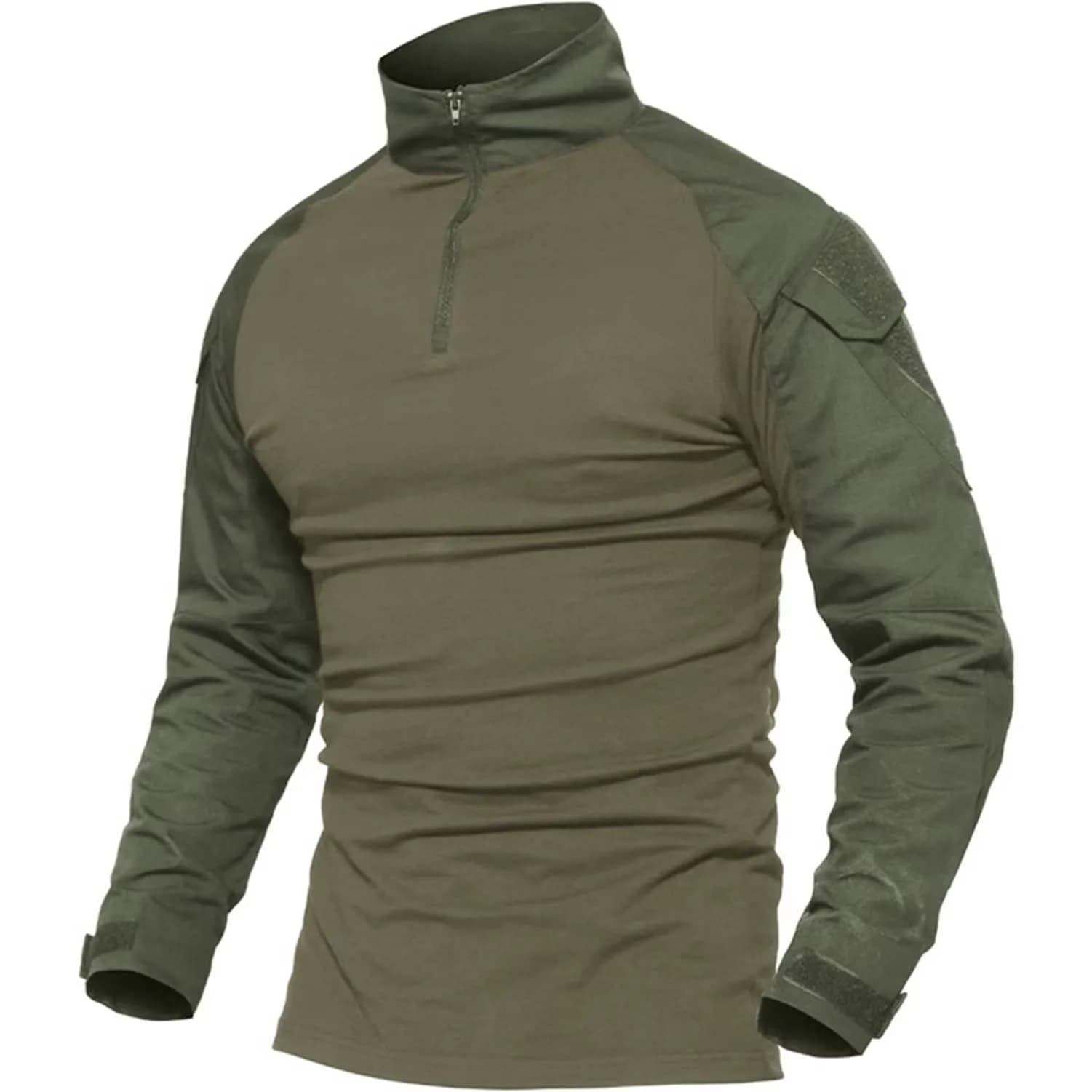 MAGCOMSEN Men's Tactical Military Shirts 1/4 Zip Long Sleeve | Breathable & Durable Army Green - main product image