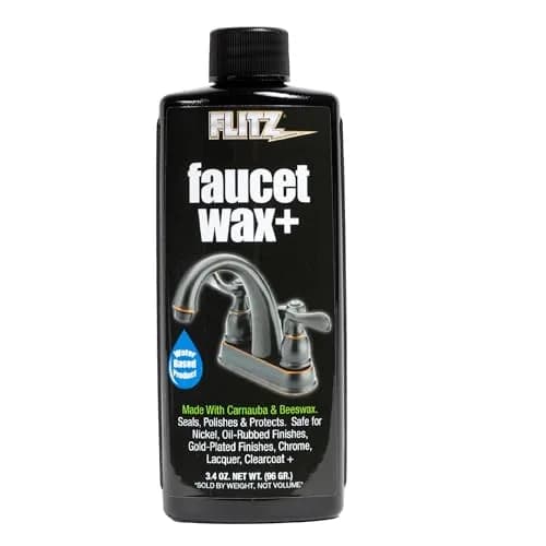 FLITZ Faucet Wax Plus - 3.4oz USA-Made Water-Based Metal & Granite Polish for Water Stains & Fingerprints thumbnail 1