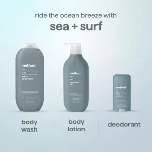 method Men’s Body Wash Sea + Surf 108 fl oz (3.2 L) | Gentle Daily Cleanse for All Skin Types thumbnail 8
