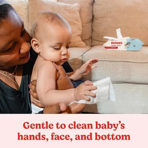 Huggies Simply Clean Baby Wipes, Unscented, 64 Wipes | Hypoallergenic & pH Balanced for Sensitive Skin thumbnail 6