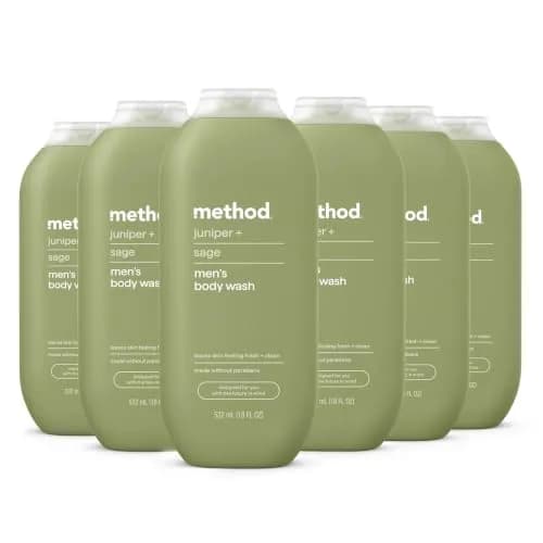 Method Men’s Body Wash, Juniper + Sage, 18 fl oz | Rich, Creamy Lather, Gentle for All Skin Types thumbnail 1