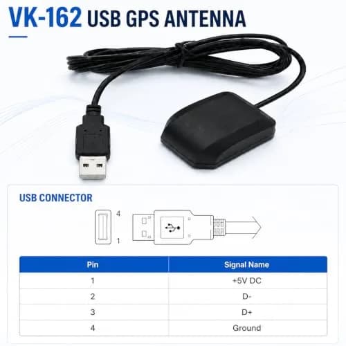 Geekstory VK-162 G-Mouse USB GPS Dongle Receiver 1.95m Cable | External GPS Antenna for Raspberry Pi thumbnail 3