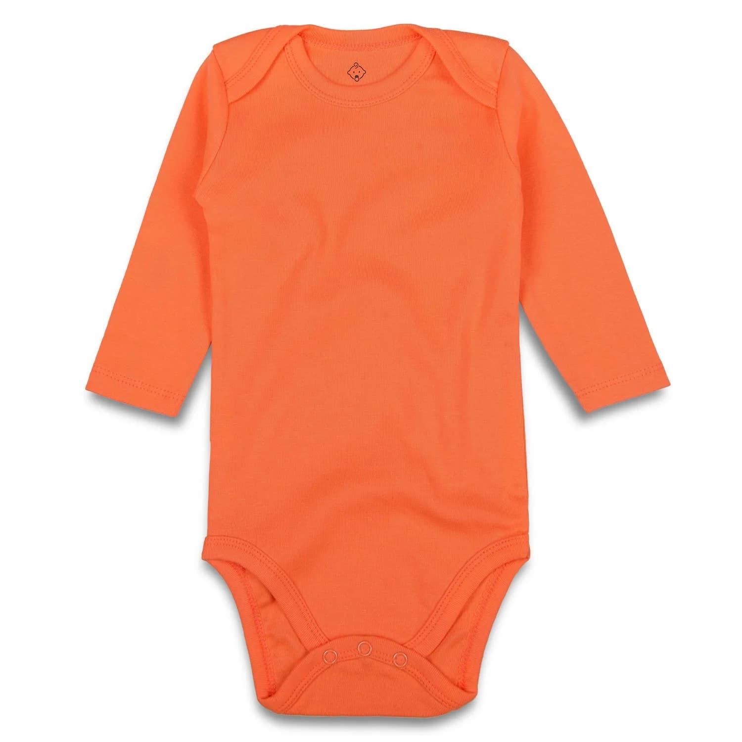 ROMPERINBOX Unisex Solid Baby Bodysuit 0-24 Months (3-6 months, Orange long sleeve) | Soft Cotton, Easy Diaper Change