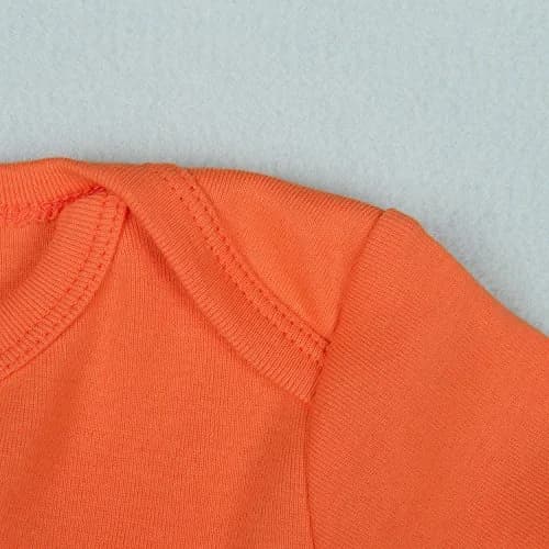 ROMPERINBOX Unisex Solid Baby Bodysuit 0-24 Months (3-6 months, Orange long sleeve) | Soft Cotton, Easy Diaper Change thumbnail 3