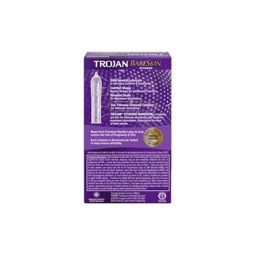 Trojan BareSkin Studded Latex Condoms - 40 Count (Pack of 10) | Maximum Sensitivity & Stimulation thumbnail 2