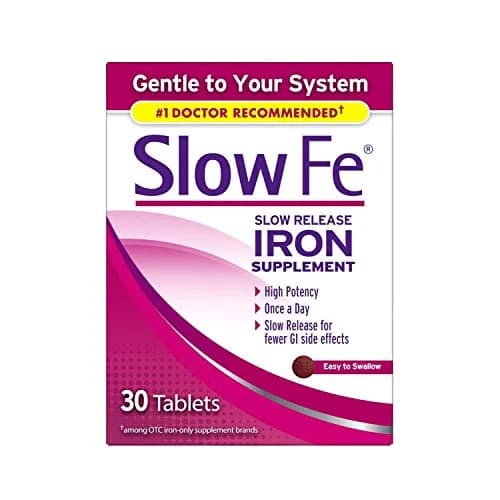 Slow Fe Slow Release Iron Supplement Tablets 30 Count (Pack of 4) | Doctor-Recommended Ferrous Sulfate for Anemia thumbnail 1