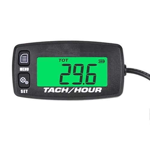 Foundown Engine Hour Meter Inductive Tachometer Backlit Digital 0-99999.9H | Resettable RPM & Maintenance Timer thumbnail 1