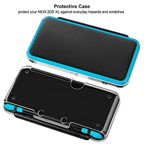 AFUNTA Crystal Clear Case & EVA Carrying Case with Screen Protectors for New 2DS XL | 2-Piece Set thumbnail 7