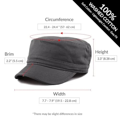The Hat Depot Cadet Military Army Baseball Cap - Washed Cotton, Olive (2.25" Brim) thumbnail 6