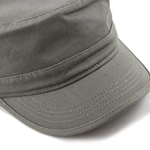 The Hat Depot Cadet Military Army Baseball Cap - Washed Cotton, Olive (2.25" Brim) thumbnail 7