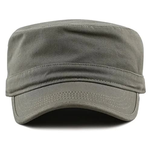 The Hat Depot Cadet Military Army Baseball Cap - Washed Cotton, Olive (2.25" Brim) thumbnail 2