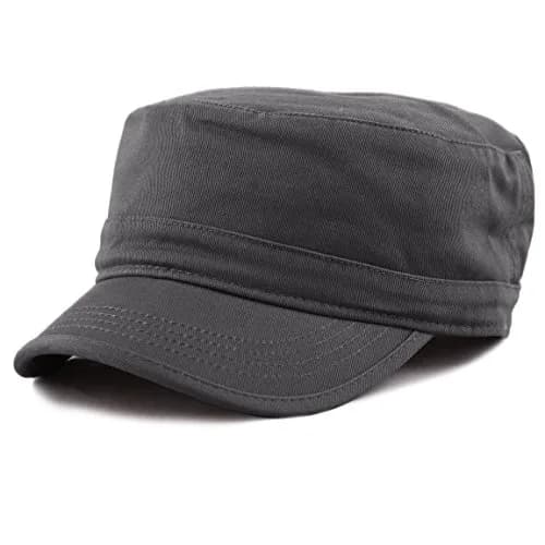 The Hat Depot Cadet Military Army Baseball Cap Charcoal | Washed Cotton for Daily Wear thumbnail 1