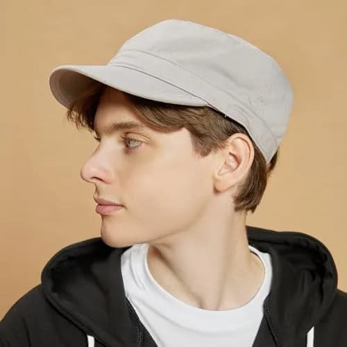 The Hat Depot Cadet Military Army Baseball Cap Charcoal | Washed Cotton for Daily Wear thumbnail 4