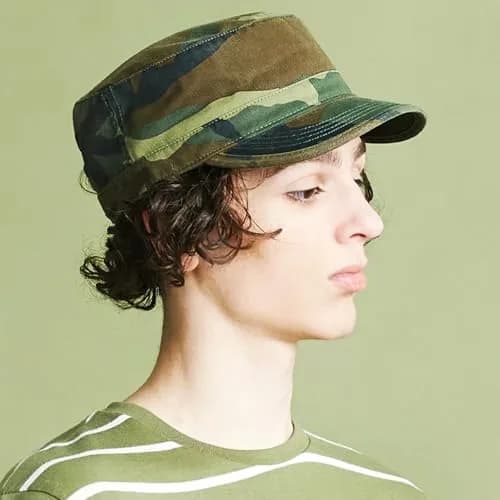 The Hat Depot Cadet Military Army Washed Cotton Cap Black | UPF 15 Sun Protection thumbnail 2