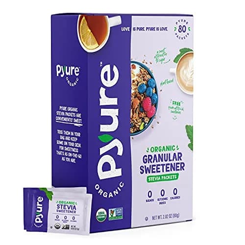 Pyure Organic Stevia Packets Zero Calorie Sweetener 80 Count | USDA Organic & Non-GMO Verified thumbnail 1