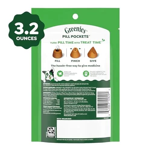 Greenies Pill Pockets Small Dog Treats, Cheese Flavor, 19.2 oz (544 g) | Vet-Recommended Pill Concealers for Small Dogs thumbnail 9