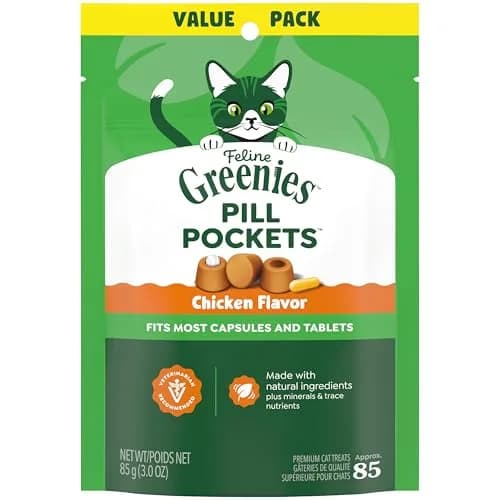 Greenies Feline Pill Pockets Soft Cat Treats, Chicken Flavor, 85 Count | Stress-Free Pill Administration thumbnail 1