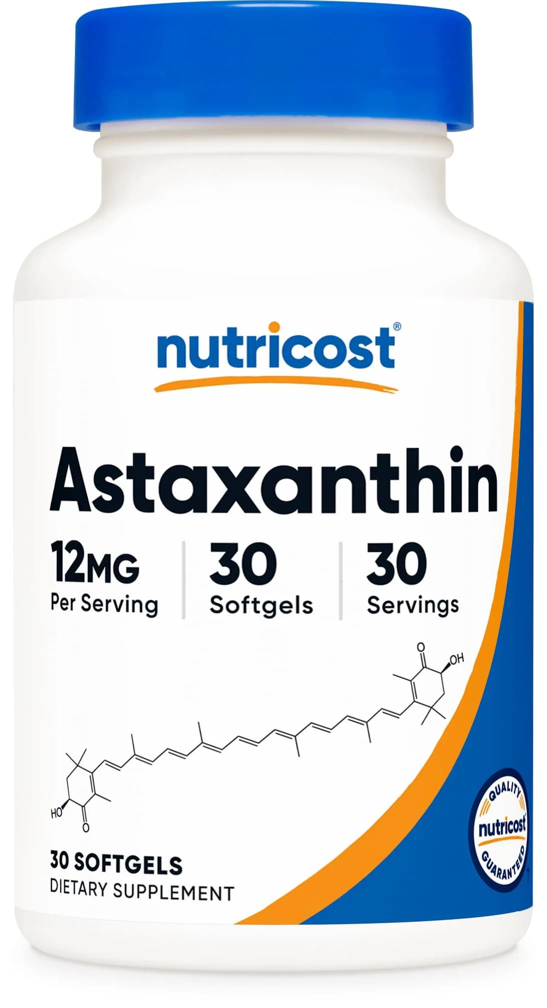 Nutricost Astaxanthin (12mg) 30 Softgels | Gluten-Free Nutritional Supplement for Wellness
