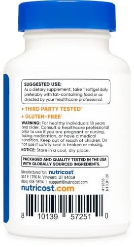 Nutricost Astaxanthin (12mg) 30 Softgels | Gluten-Free Nutritional Supplement for Wellness thumbnail 5