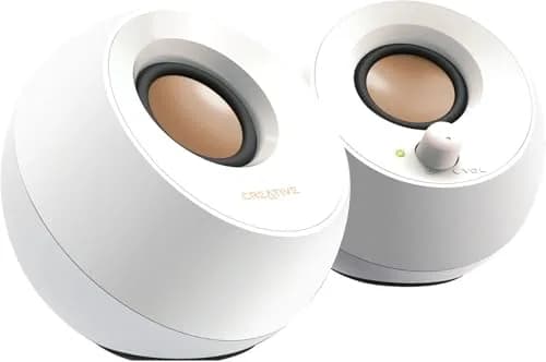Creative Pebble 2.0 USB Desktop Stereo Speakers White | 4.4W RMS Power, 100 Hz - 17 kHz Frequency Response thumbnail 1