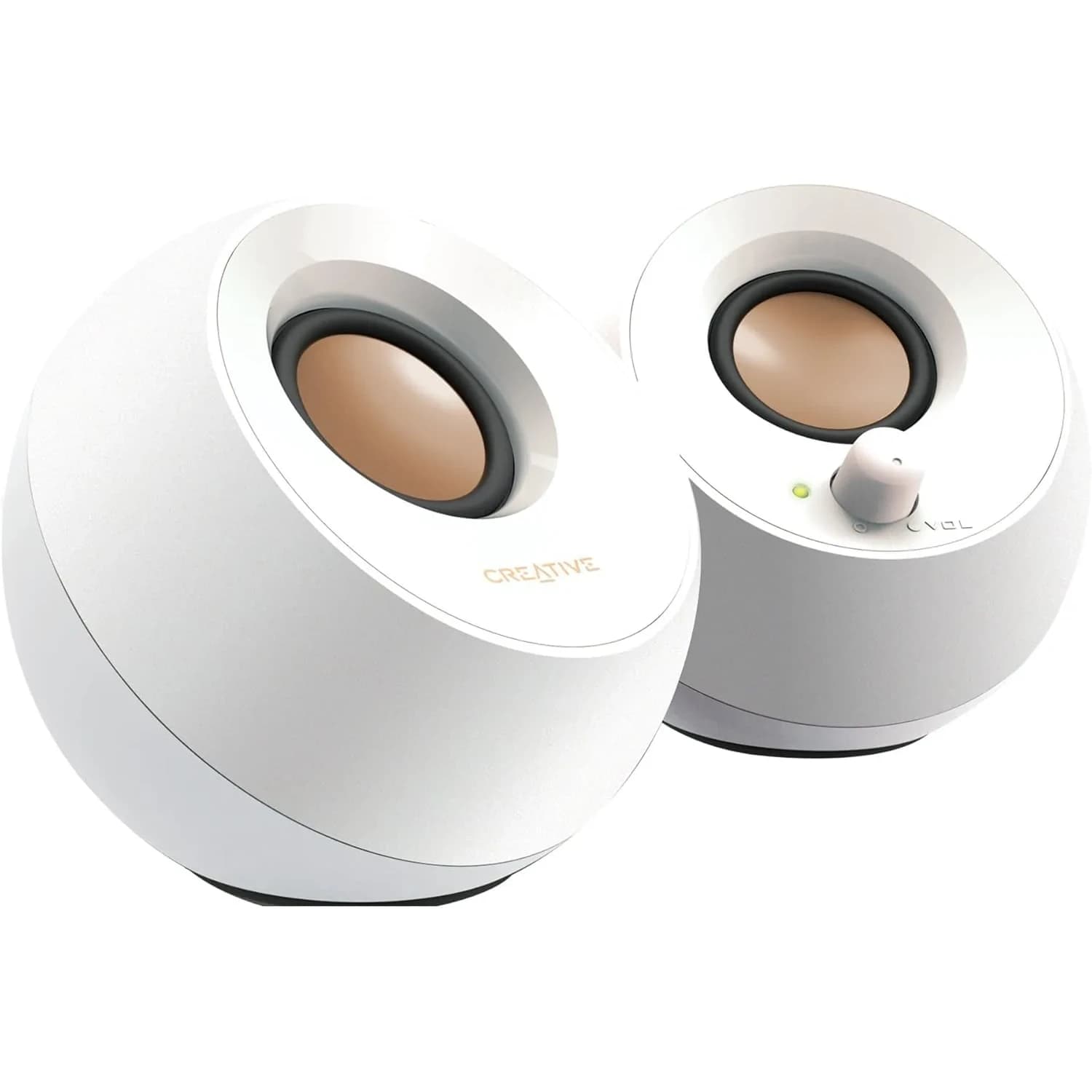 Creative Pebble 2.0 USB Desktop Stereo Speakers White | 4.4W RMS Power, 100 Hz - 17 kHz Frequency Response