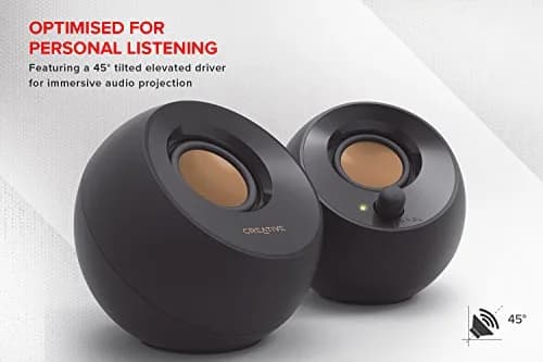 Creative Pebble 2.0 USB Desktop Stereo Speakers White | 4.4W RMS Power, 100 Hz - 17 kHz Frequency Response thumbnail 2