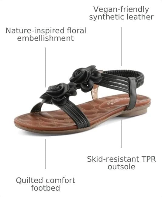 PATRIZIA Spring Step Nectarine Sandals for Women - Casual Chic Flower T-Straps, 7.5-8 US | All-Day Comfort thumbnail 3
