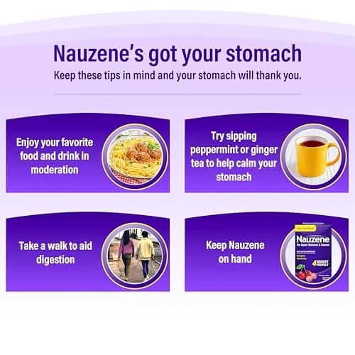 Nauzene Non-drowsy Upset Stomach & Nausea Relief Chewable Tablets 42 ct | Fast-Acting in 4 Minutes, Doctor Recommended thumbnail 5